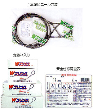 各種ワイヤーロープ製造・加工 日興製綱株式会社 製品案内 Wスリング